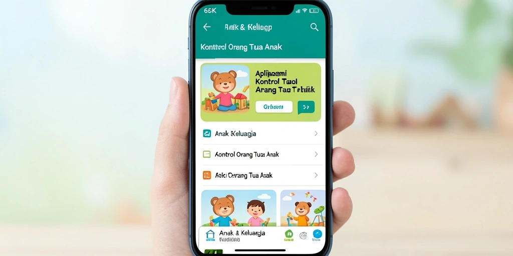 Tampilan antarmuka aplikasi 66K untuk kontrol orang tua.