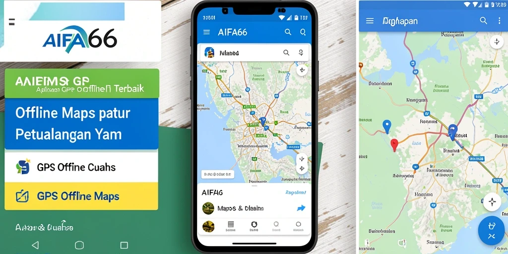 Tampilan antarmuka aplikasi AIFA66 dengan fitur GPS offline.