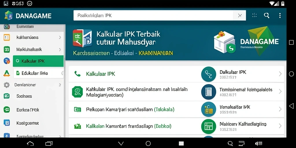 Tampilan antarmuka DANAGAME yang sederhana dan mudah dipahami.