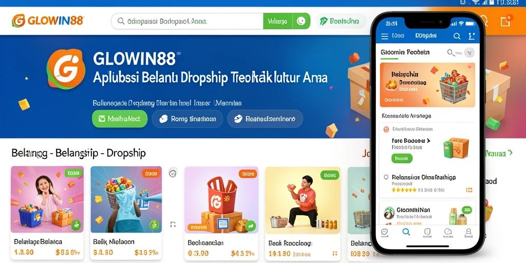 Antarmuka GLOWIN88 yang membantu dalam pengelolaan Dropship.