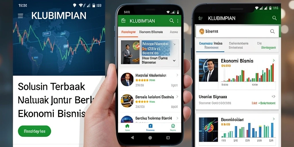 Antarmuka KLUBIMPIAN menampilkan berita ekonomi terbaru dengan jelas.