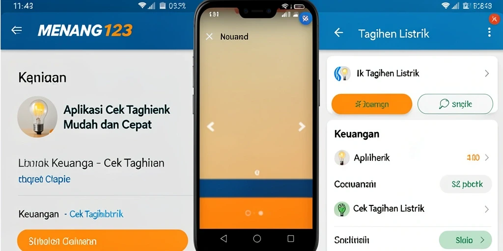 Antarmuka MENANG123 menampilkan informasi tagihan listrik yang jelas.