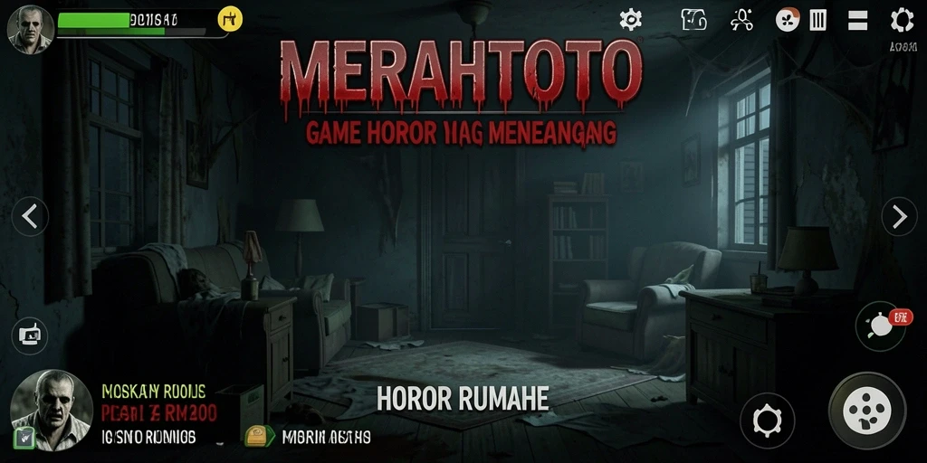 Tampilan antarmuka MERAHTOTO yang menakutkan dan misterius.