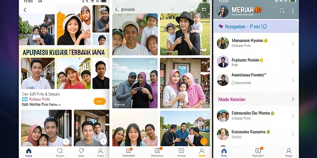 Tampilan antarmuka <strong>MERIAH4D</strong> untuk kolase foto yang modern dan menarik.