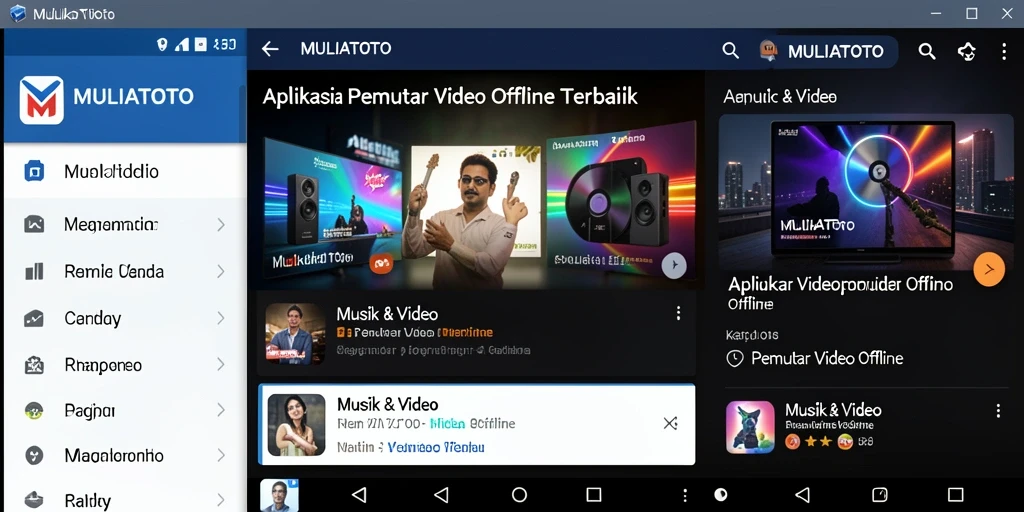 Tampilan antarmuka MULIATOTO saat memutar video offline.