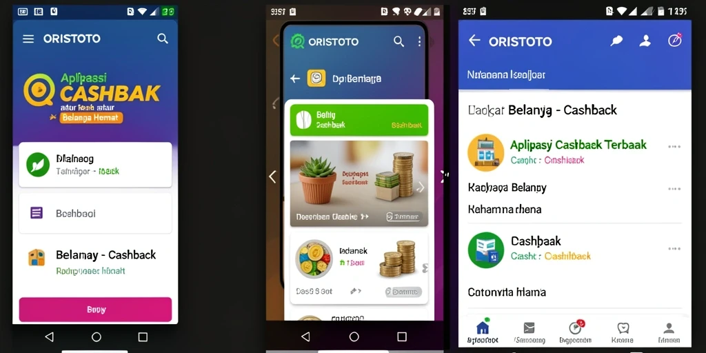 Tampilan antarmuka ORISTOTO dengan pilihan Cashback menarik.