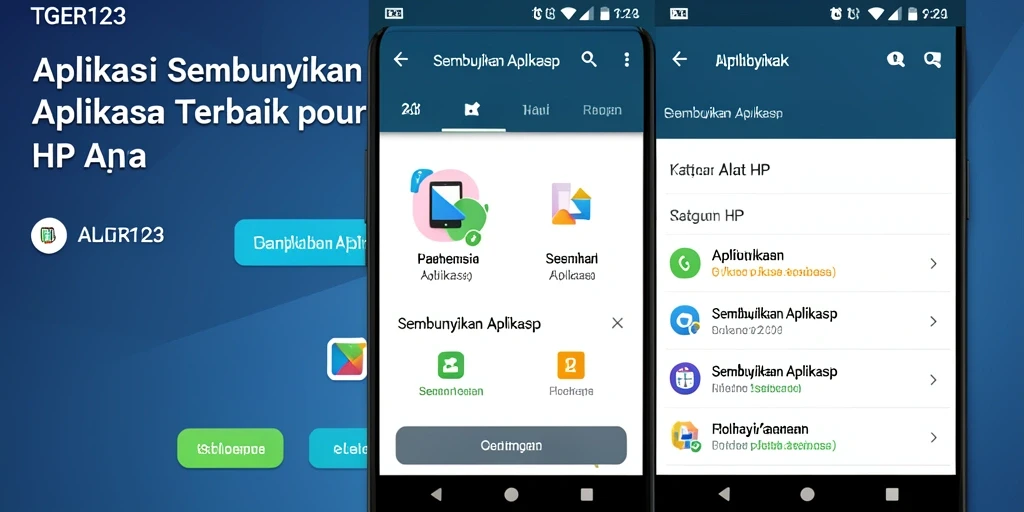 Tampilan antarmuka utama TGER123 saat menyembunyikan aplikasi.
