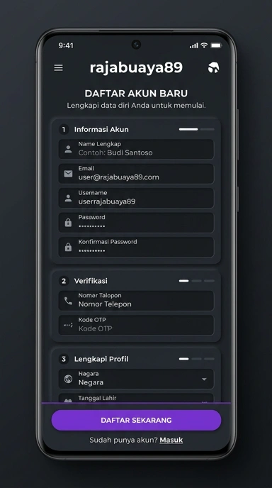Cara Mudah Daftar Akun Rajabuaya89 untuk Pengguna Android